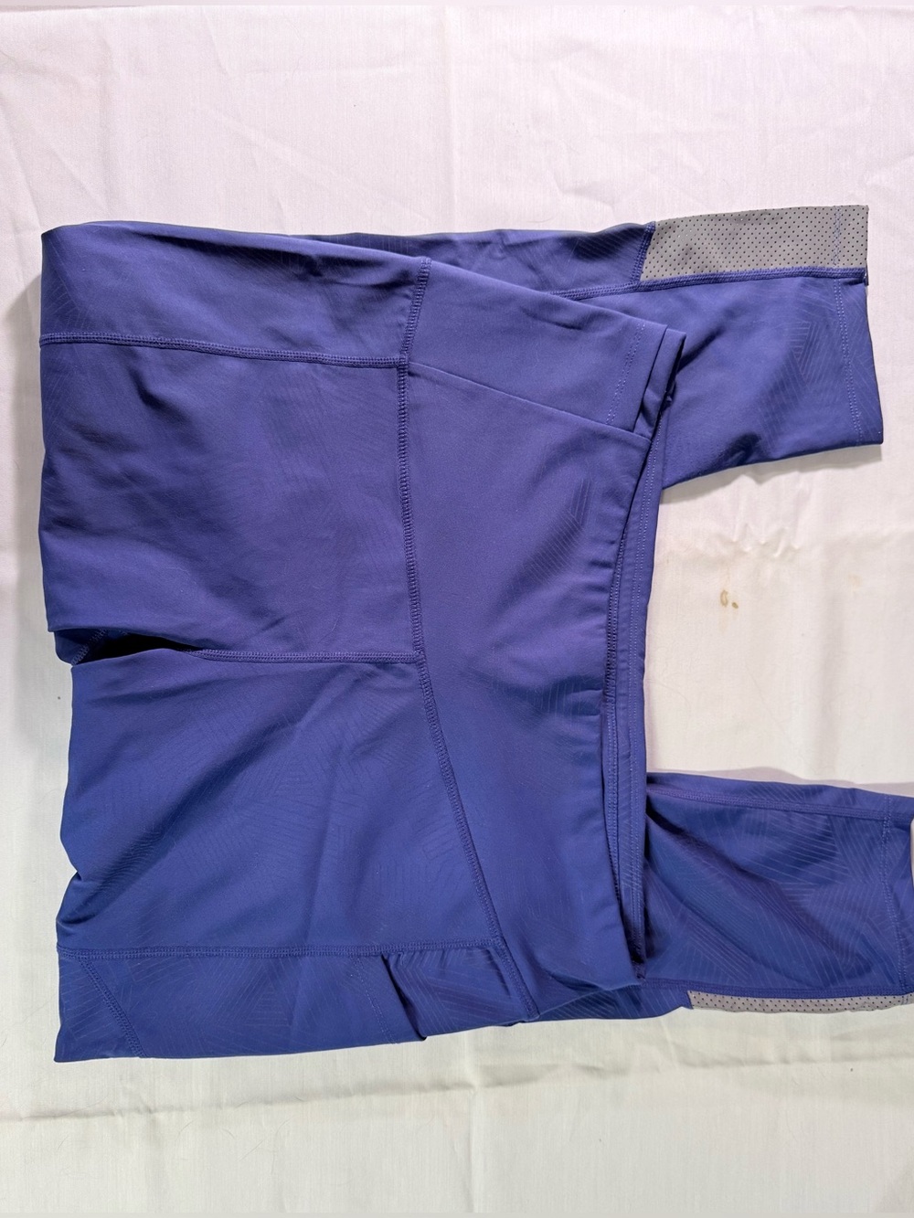 oiselle Purple Athletic Leggings with Gray Trim